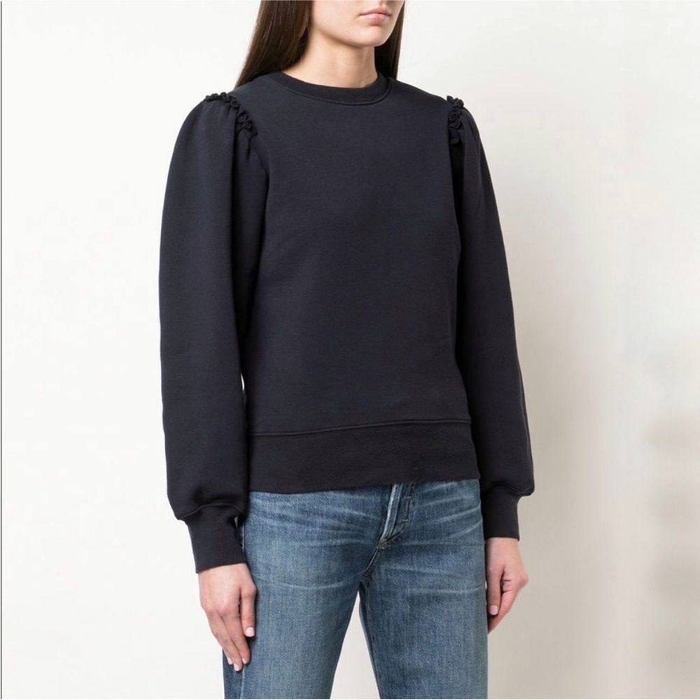 Citizens Of Humanity Edie Puff Sleeve Sweatshirt in Navy Medium